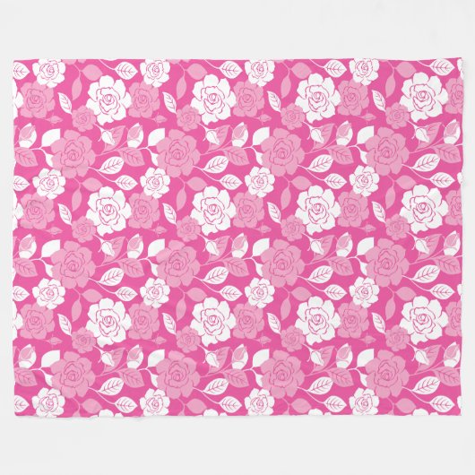 ROSE PATTERN (PINK) FLEECEDECKE (Vorderseite (Horizontal))