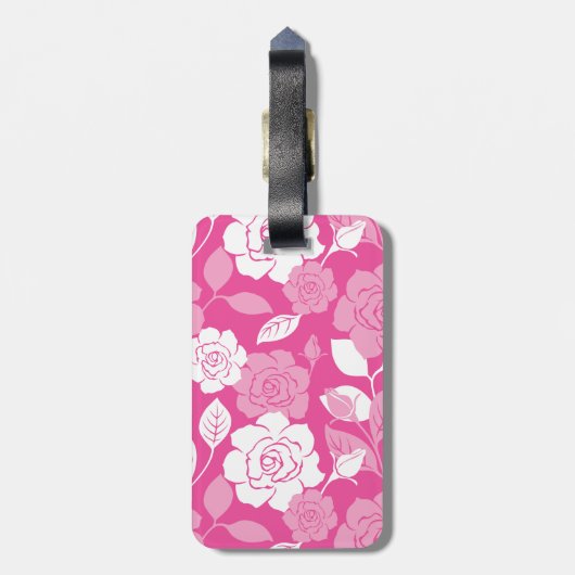 ROSE PATTERN (PINK) GEPÄCKANHÄNGER (Rückseite vertikal)