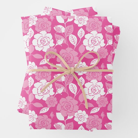 ROSE PATTERN (PINK) GESCHENKPAPIER SET (Beispiel)