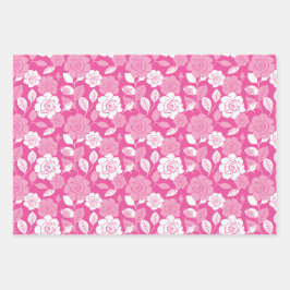 ROSE PATTERN (PINK) GESCHENKPAPIER SET