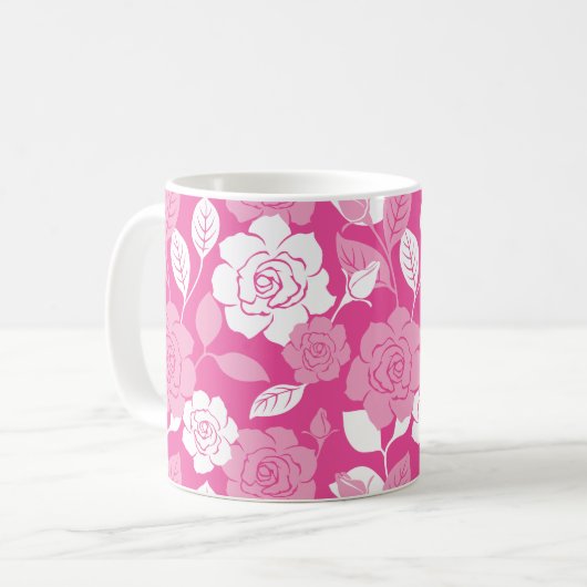 ROSE PATTERN (PINK) KAFFEETASSE (Vorderseite Links)