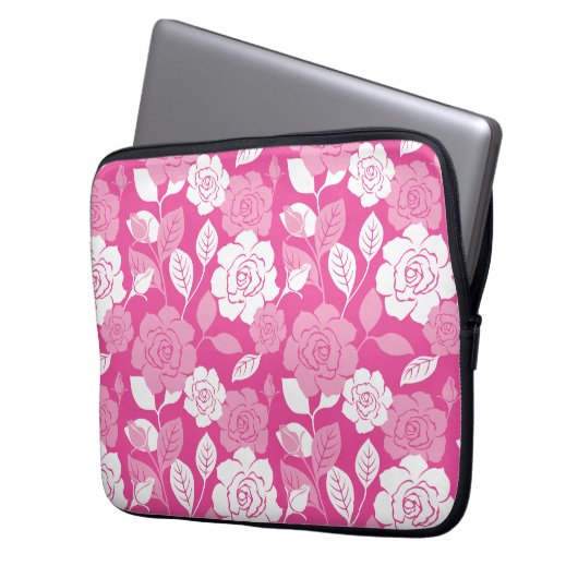 ROSE PATTERN (PINK) LAPTOPSCHUTZHÜLLE (Vorderseite Links)