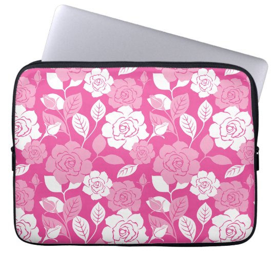 ROSE PATTERN (PINK) LAPTOPSCHUTZHÜLLE (Vorderseite)