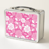 ROSE PATTERN (PINK) METALL BROTDOSE (Vorderseite)