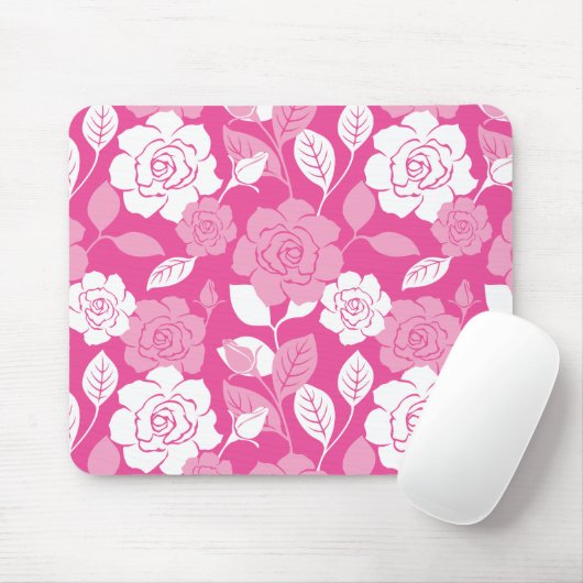 ROSE PATTERN (PINK) MOUSEPAD (Mit Mouse)