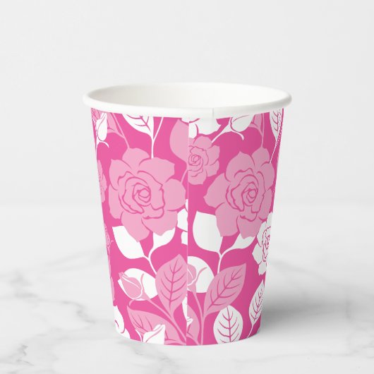 ROSE PATTERN (PINK) PAPPBECHER (Rechts)