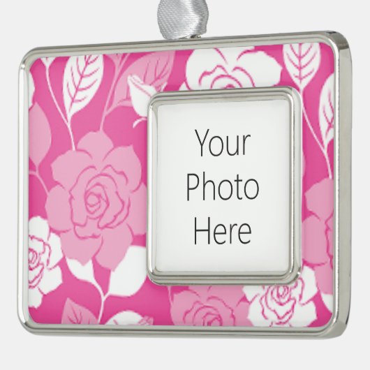 ROSE PATTERN (PINK) Rahmen-Ornament SILBER (Links)