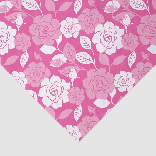 ROSE PATTERN (PINK) SEIDENPAPIER (Ausschnitt)