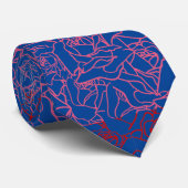 Rose pattern.r.dpnk.02b Blue BG Krawatte (Gerollt)