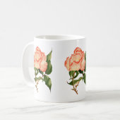 Rose Peach Aquarell Blume Tasse (Vorderseite Links)