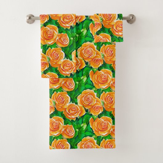 Rose Peach/Coral Orange Badhandtuch Set (Insitu)