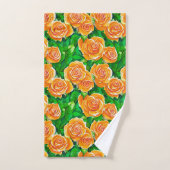 Rose Peach/Coral Orange Badhandtuch Set (Handtuch)