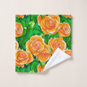 Rose Peach/Coral Orange Badhandtuch Set (Waschlappen)
