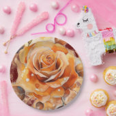 Rose Peach Fall Wasserfarbe Pappteller (Party)