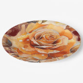Rose Peach Fall Wasserfarbe Pappteller (Schrägansicht)