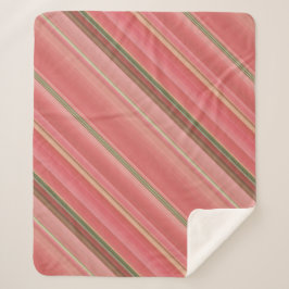 Rose Peach, Gelb und Grünstreifen Sherpadecke