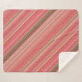 Rose Peach, Gelb und Grünstreifen Sherpadecke (Vorderseite (Horizontal))
