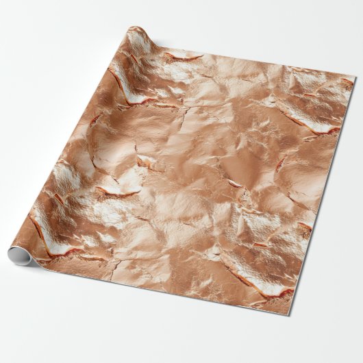 Rose Peach Gold Glam Geschenkpapier (Ungerollt)