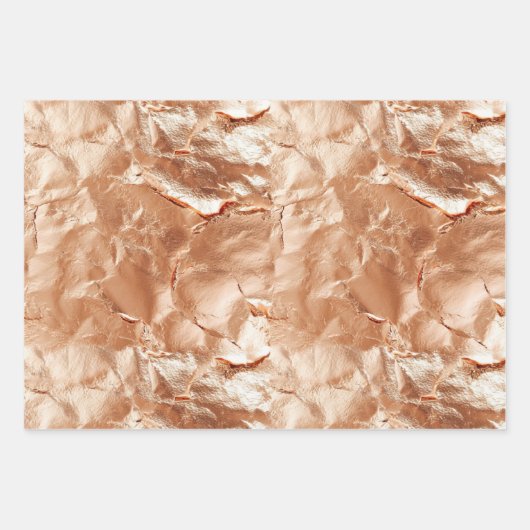 Rose Peach Gold Glam Geschenkpapier Set (Vorderseite 3)