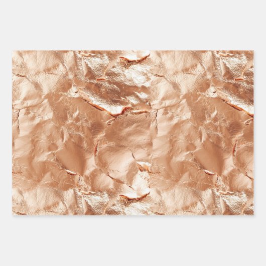Rose Peach Gold Glam Geschenkpapier Set (Vorderseite)