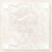 Rose Peach Gold Glam Glasuntersetzer (Rückseite)