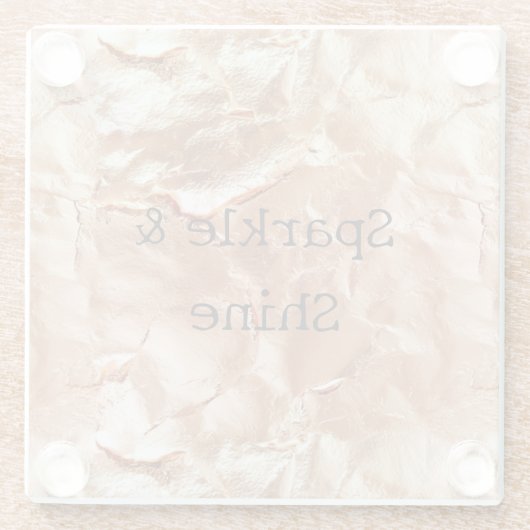 Rose Peach Gold Glam Glasuntersetzer (Rückseite)