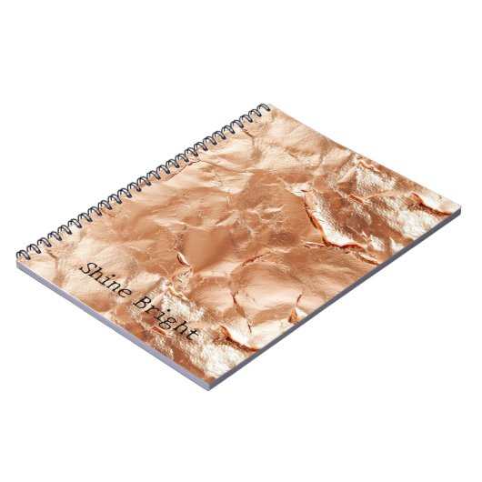 Rose Peach Gold Glam Notizblock (Linke Seite)