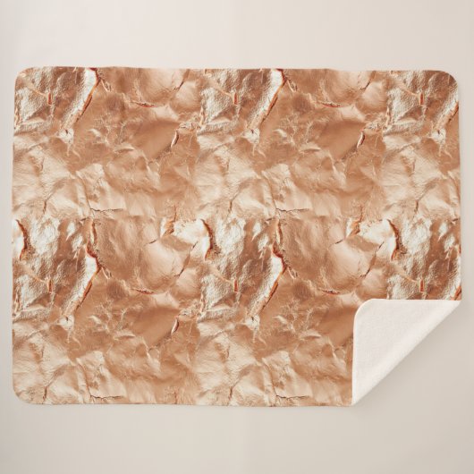 Rose Peach Gold Glam Sherpadecke (Vorderseite (Horizontal))