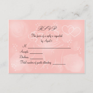 Rose Peach RSVP Card Karte