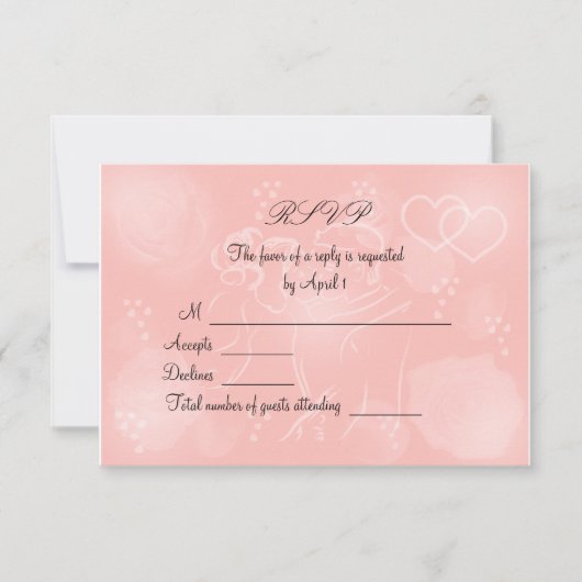 Rose Peach RSVP Card Karte (Vorderseite)