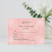Rose Peach RSVP Card Karte (Stehend Vorderseite)