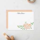 Rose Peach Wassercolor Personalisiert Mitteilungskarte (Vorderseite/Rückseite Beispiel)