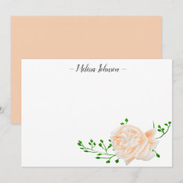 Rose Peach Wassercolor Personalisiert Mitteilungskarte