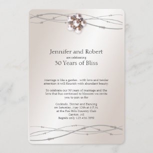 Rose Pearl 30. Hochzeitstag Einladung
