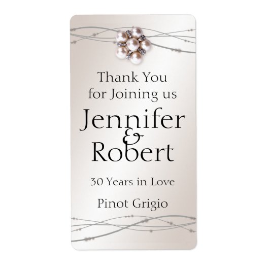 Rose Pearl and Dots Weinetikett 30 Jahre alt (Vorne)