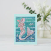 Rose Pearl Mermaid Art von Renee Lavoie Postkarte (Stehend Vorderseite)