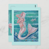 Rose Pearl Mermaid Art von Renee Lavoie Postkarte (Vorne/Hinten)