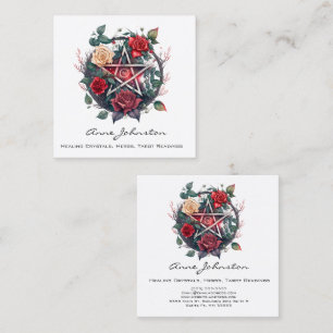 Rose Pentagram Square Business Card Quadratische Visitenkarte