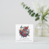 Rose Pentagram Square Business Card Quadratische Visitenkarte (Stehend Vorderseite)