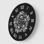 Rose Pentagramm Große Wanduhr (Winkel)