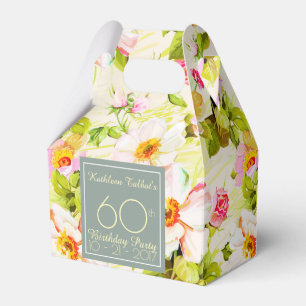 Rose Peonies 60. Geburtstag Vielen Dank Geschenkschachtel