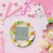Rose Peonies 70. Geburtstagsparty-Papiertafel Pappteller (Party)