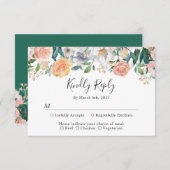 Rose Peonies Garden Blumengarten Hochzeit RSVP Karte (Vorne/Hinten)