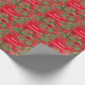 Rose Peony Blume Frohe Weihnachtswrapping Papier Geschenkpapier (Ecke)