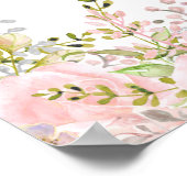 Rose Peony Blush Pink Bläserne Hochzeit Begrüßungs Poster (Ecke)