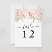 Rose Peony Blush Pink Hochzeitskarte Rosa Tischnum Einladung (Rückseite)
