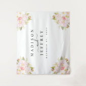 Rose Peony Blush Pink Hochzeitstag Hintergrund Wandteppich (Vorderseite)