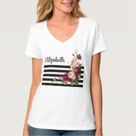 Rose Peony floral T - Shirt
