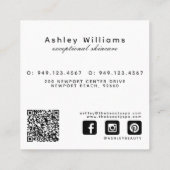 Rose & Peony QR Code Elegante Moderne Piazza della Quadratische Visitenkarte (Rückseite)