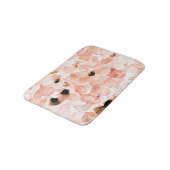 Rose, Peony, und Blätter, Aquarellmuster. Badematte (Schrägansicht)